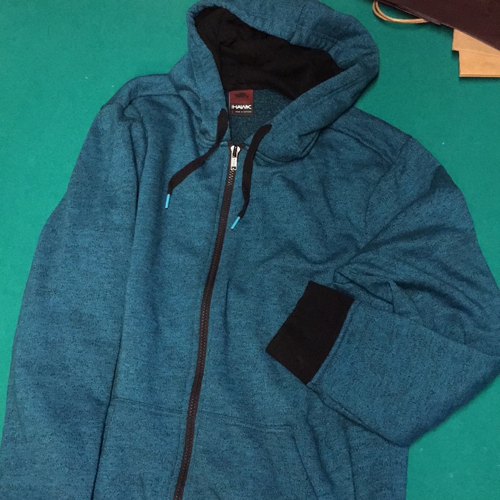 Tony Hawk zip up hoodie Large like new teal black
